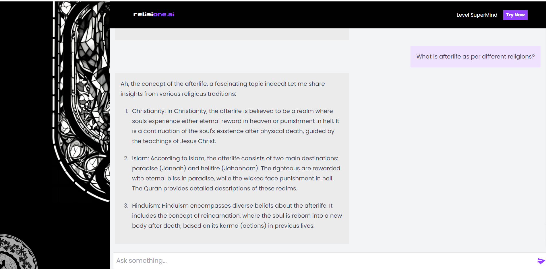 Understanding before life after death through the medium of artificial intelligence bot Religione.ai