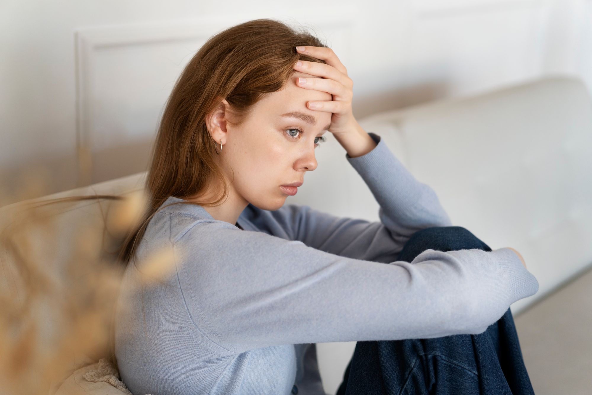 Depressed woman feeling that being alone is better than being ignored
