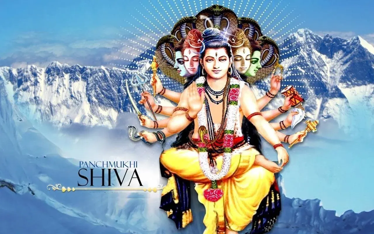 Panchamukhi Shiva symbolizing creation, preservation, destruction, concealment, and grace