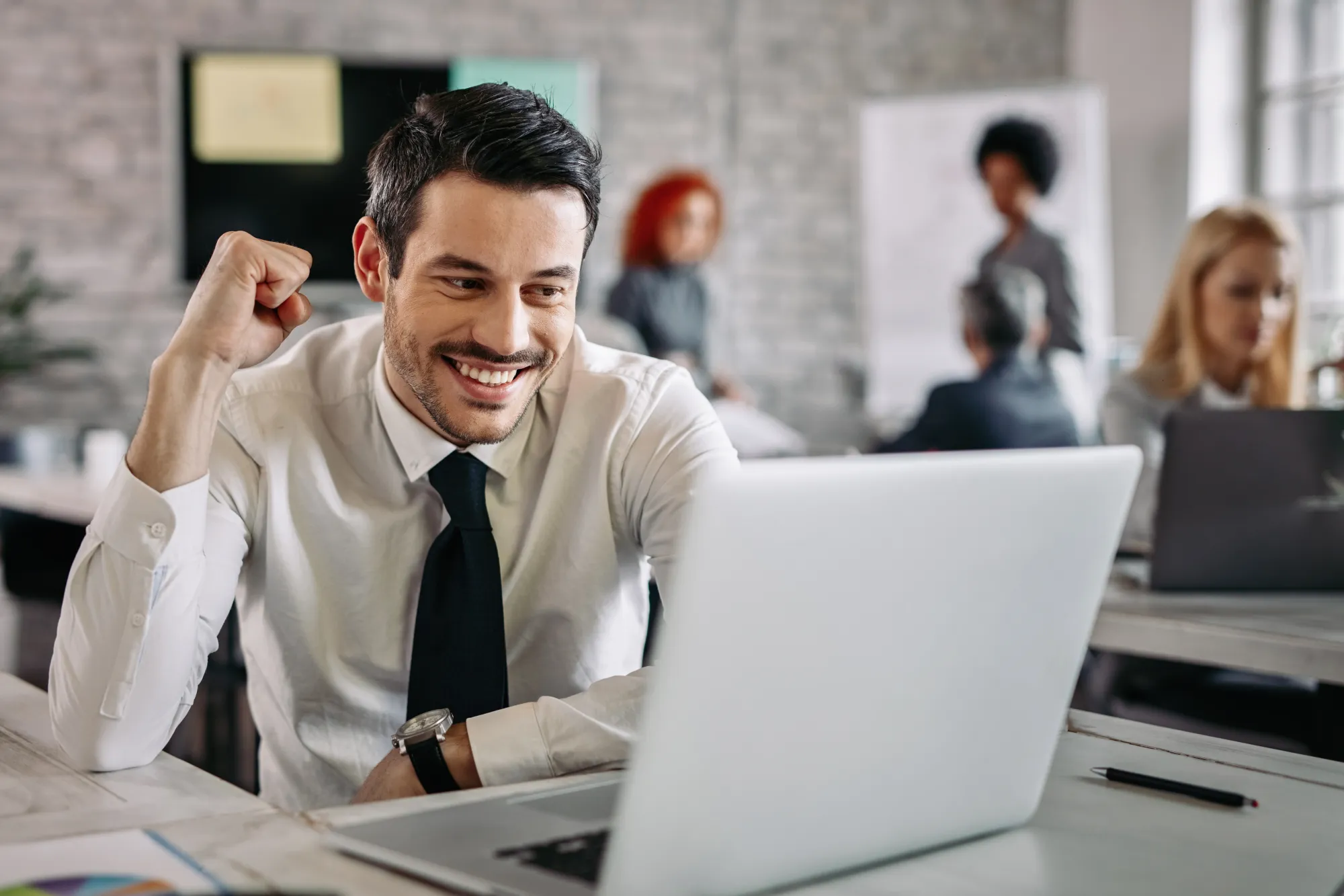 A man at work with increased productivity after taking that much needed work