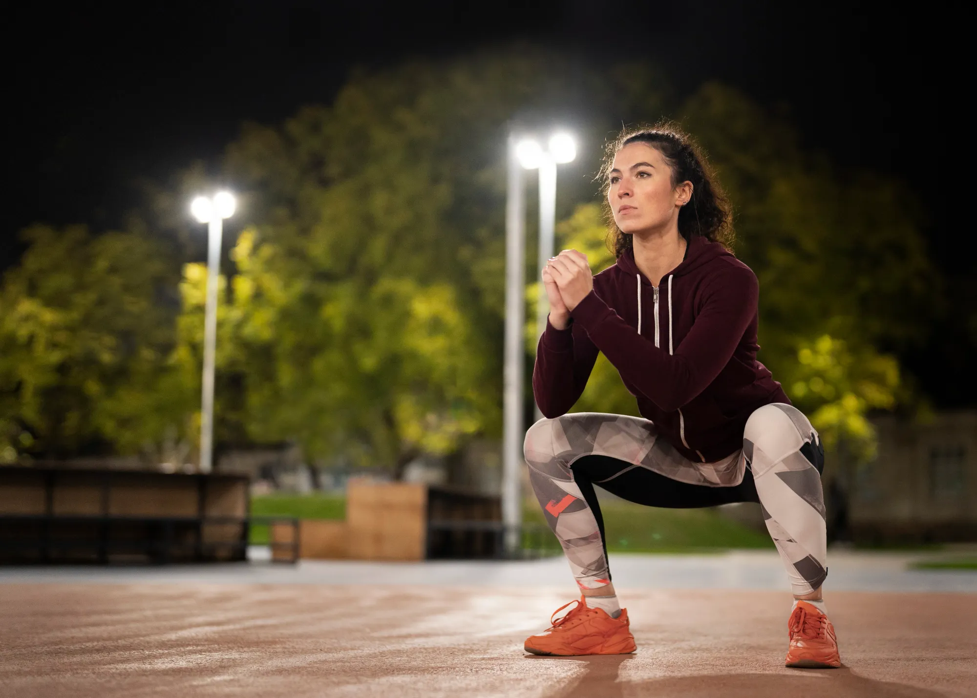 A woman doing evening slimming exercise to relieve the stress caused throughout the day 