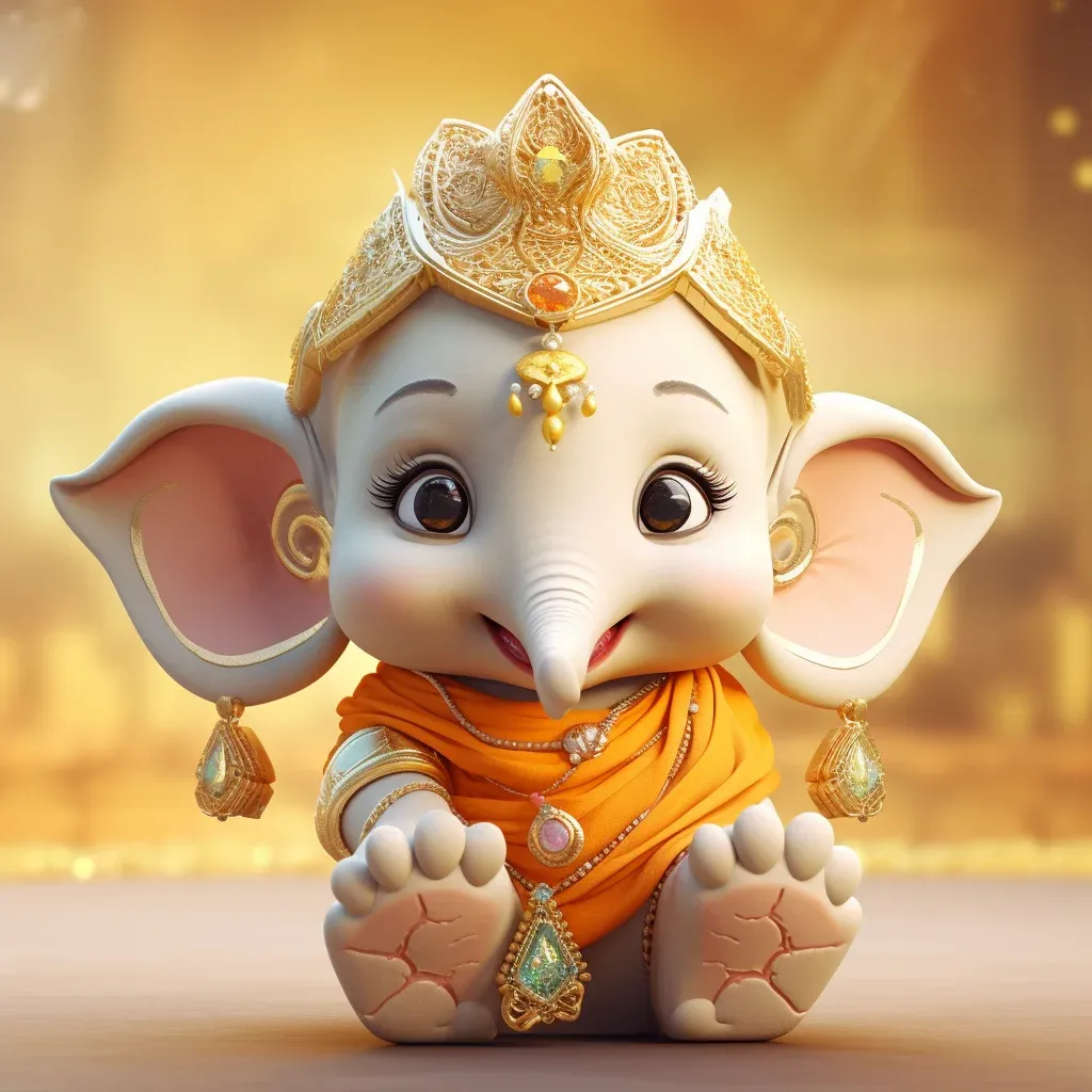 Cute Ganpati photo showing Lord Ganesha mantra for wisdom and guidance