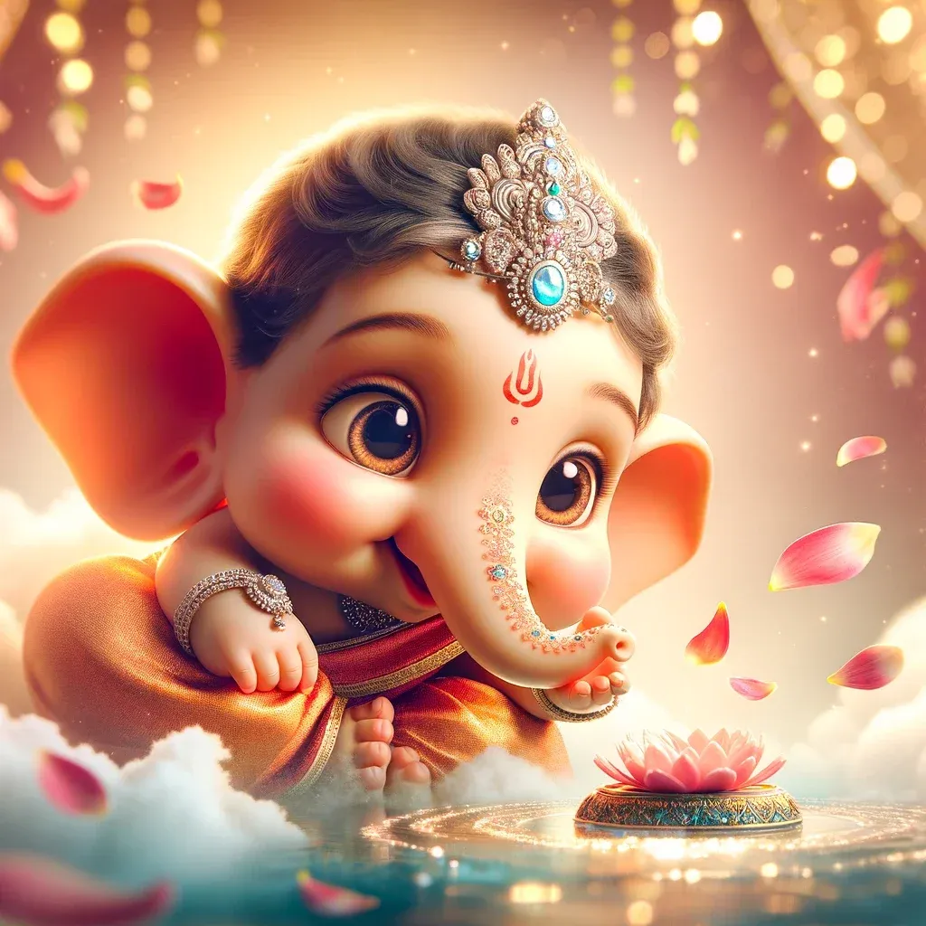 Cute Ganpati bappa photo and captions for Instagram