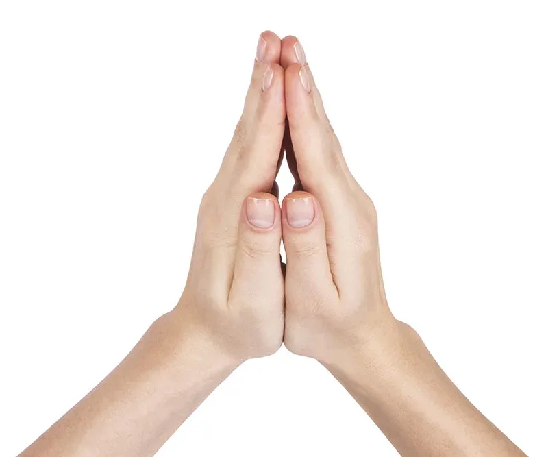 Hand mudra to instill gratitude