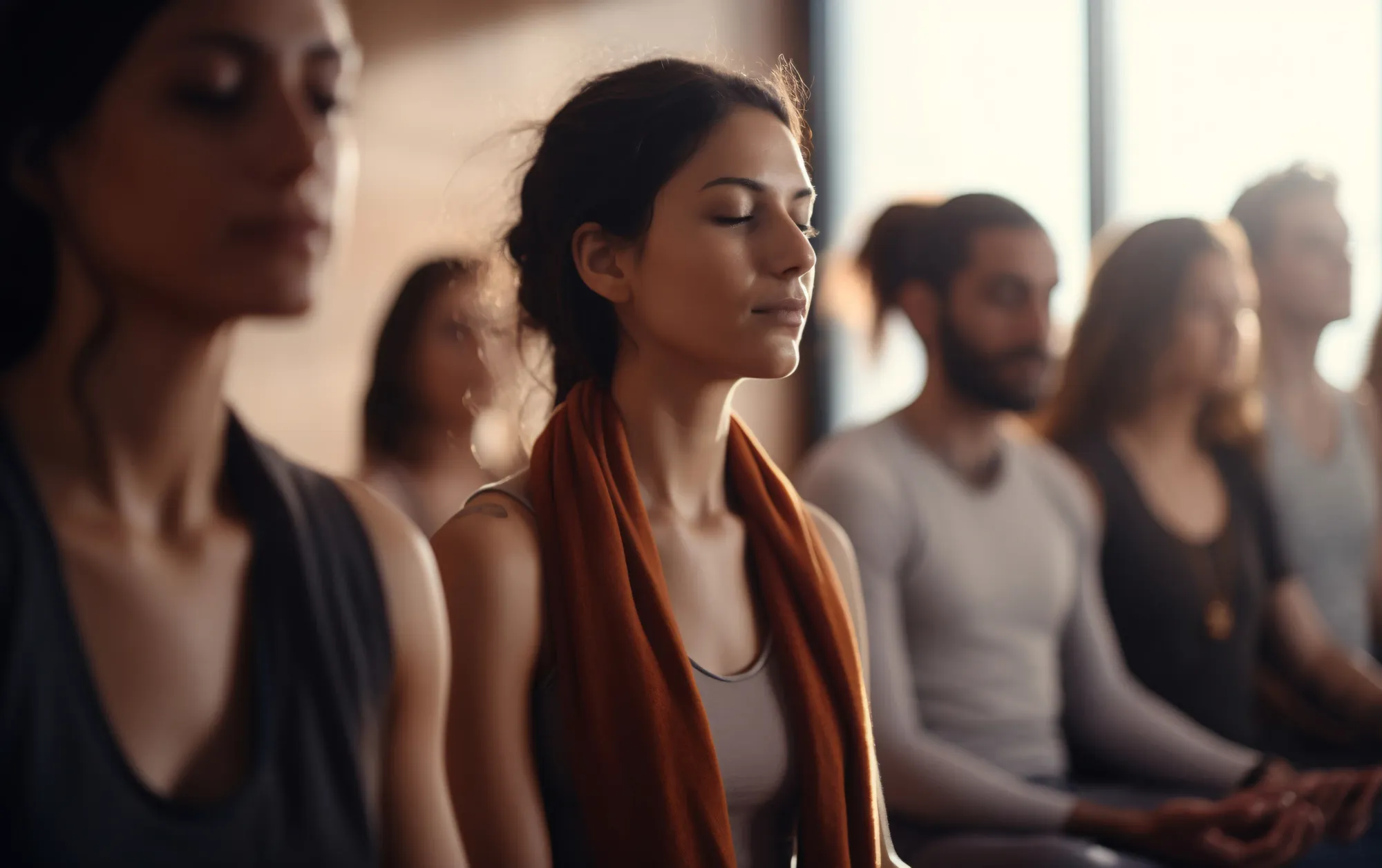 A group of people meditating at home as sometimes silence is better