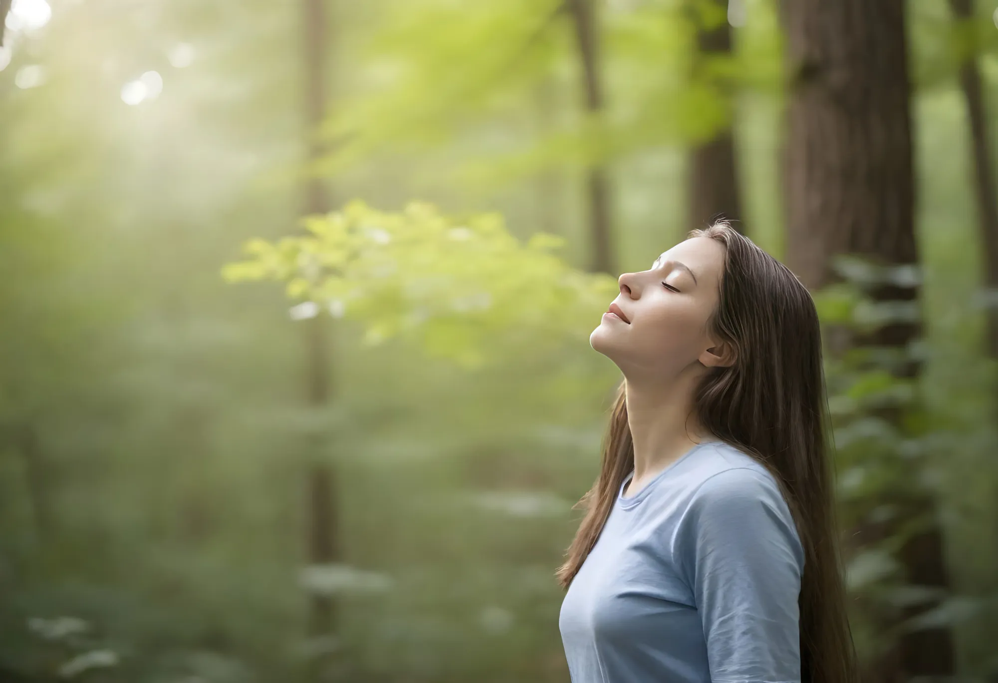 A girl practicing mindfulness to stop overthinking
