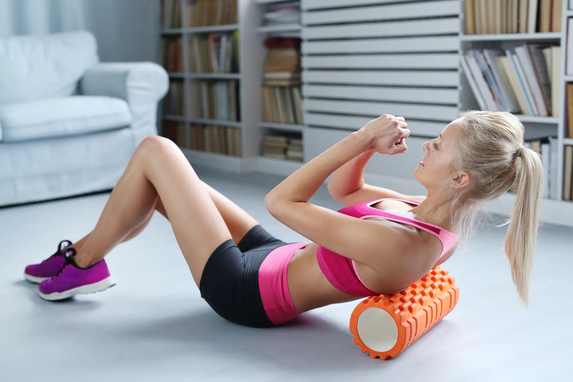What to do post exercise for sore muscles? Use a foam roller.