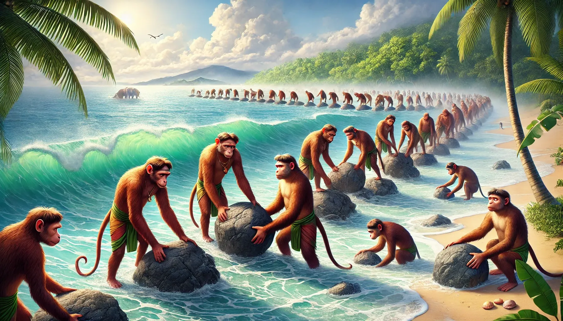 Monkeys built the path to Srilanka for Ram God 