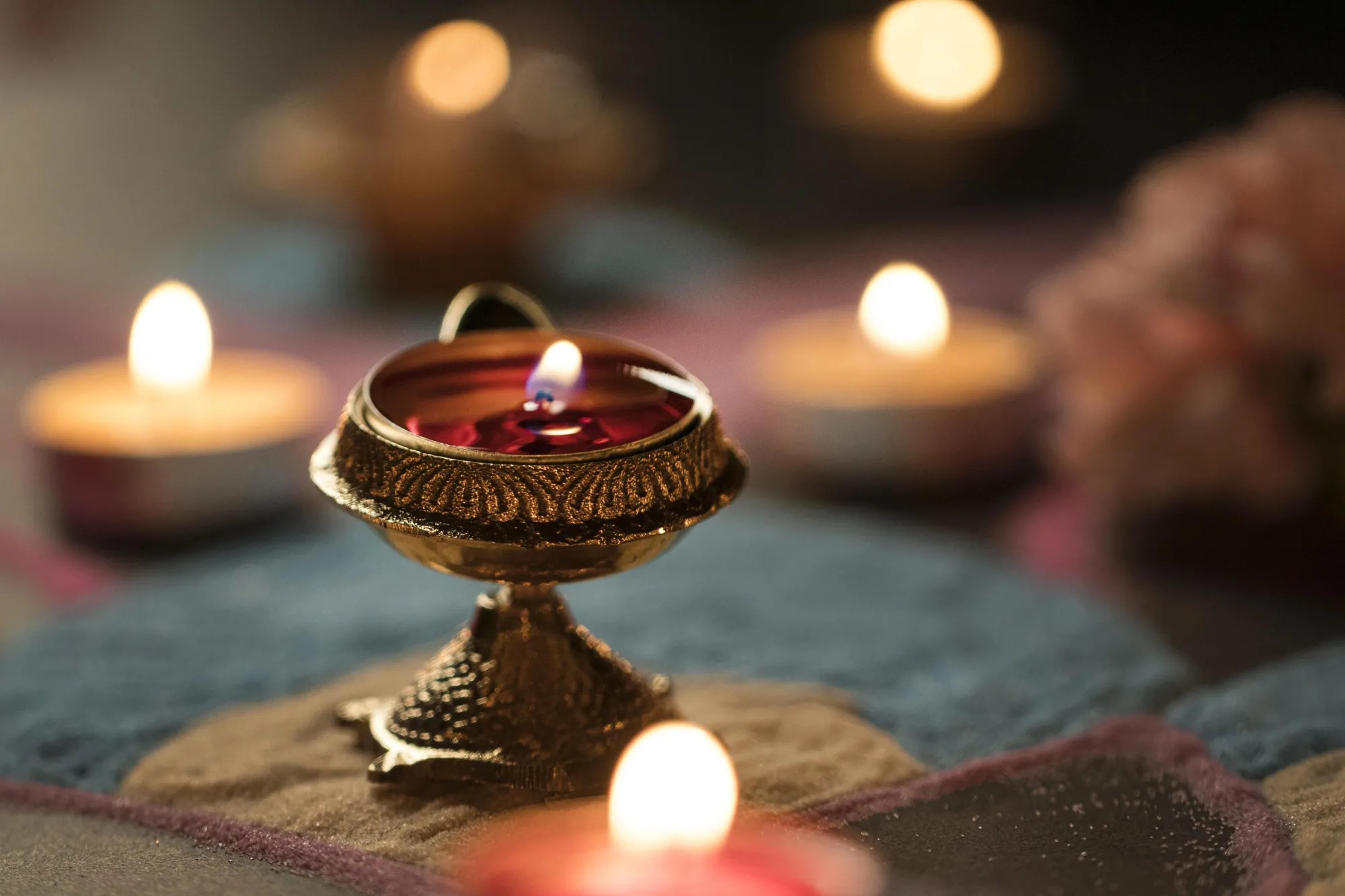 Picture of a diya during Navratri Maa Durga puja to explore meditation and spirituality together