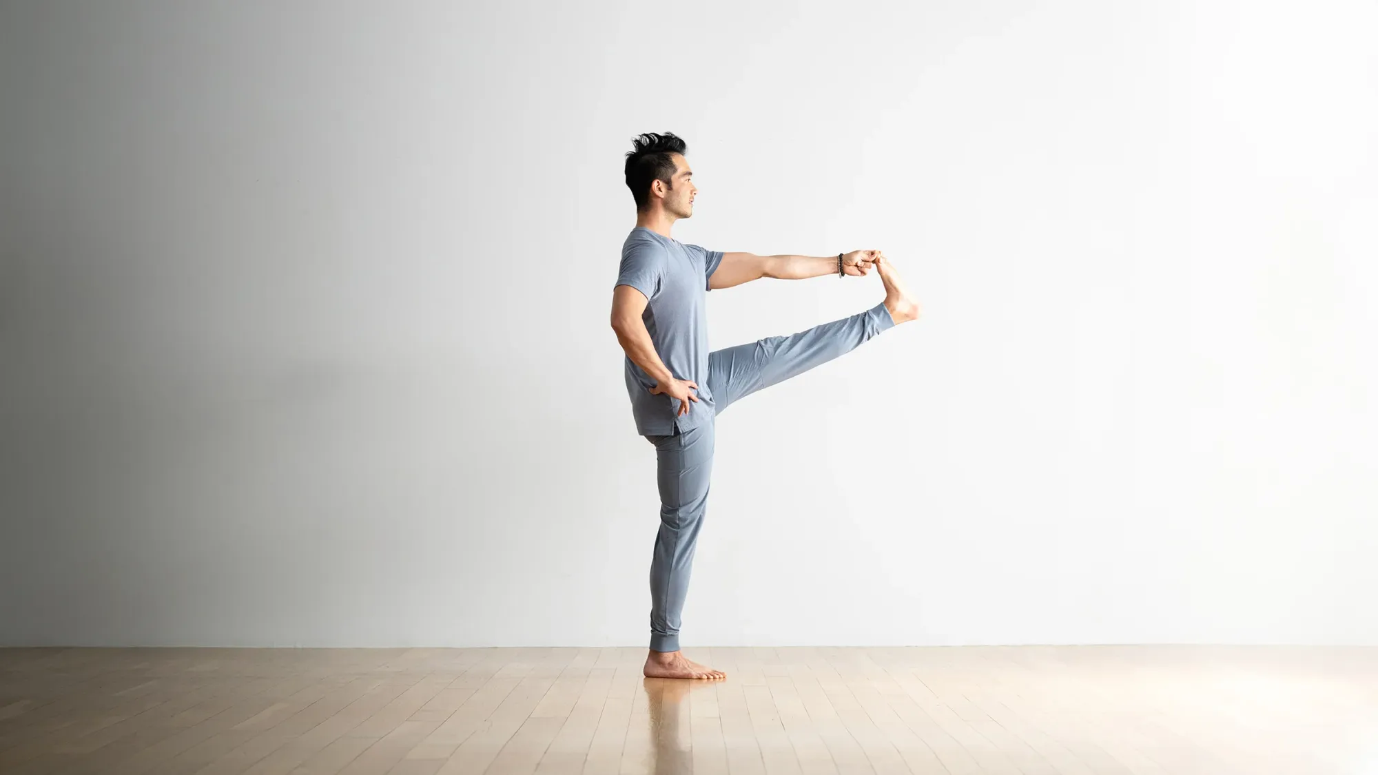 Extended Hand-to-Big-Toe Pose- Standing yoga pose with names for leg flexibility and balance