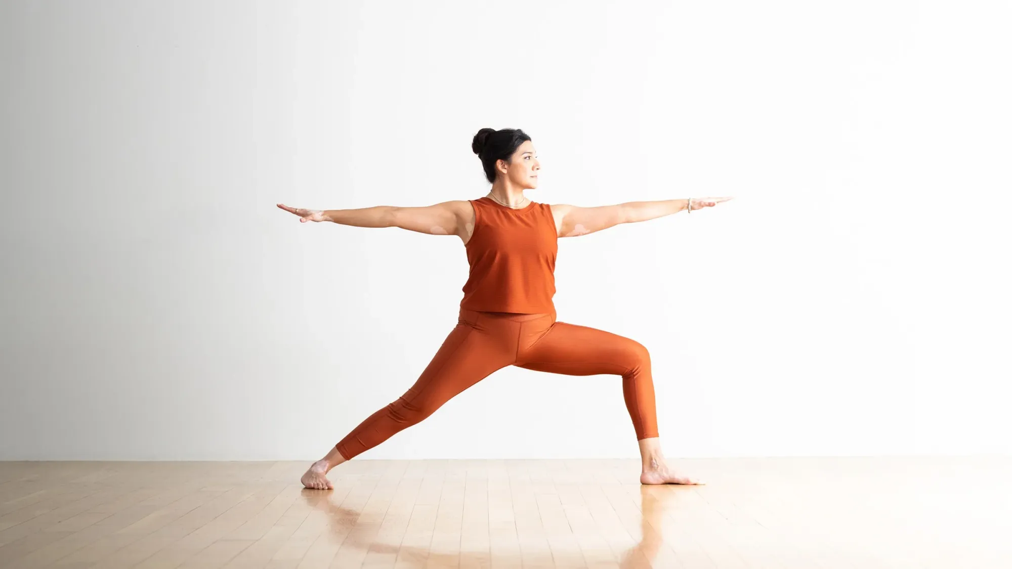 Warrior II Pose- Basic yoga asana for leg strength, standing position yoga