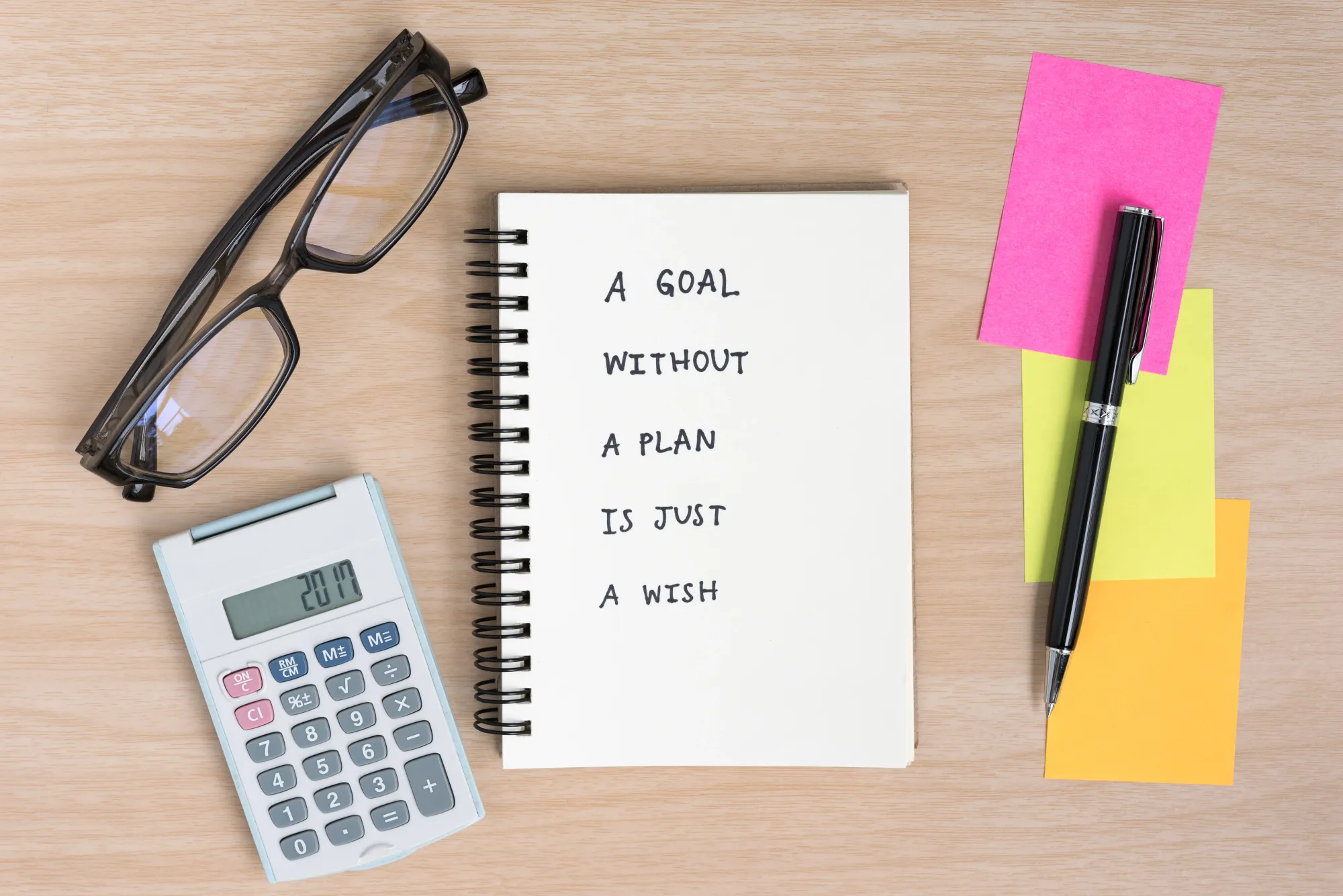 Chart showing progress toward long term goals with new year resolution
